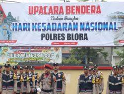 Polres Blora Gelar Upacara Bendera Dalam Rangka Hari Kesadaran Nasional.