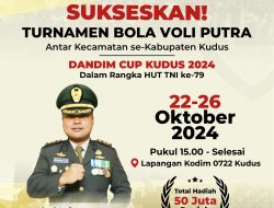 HUT TNI ke-79, Kodim O722/Kudus Gelar Turnamen Bola Voli Antar Kecamatan